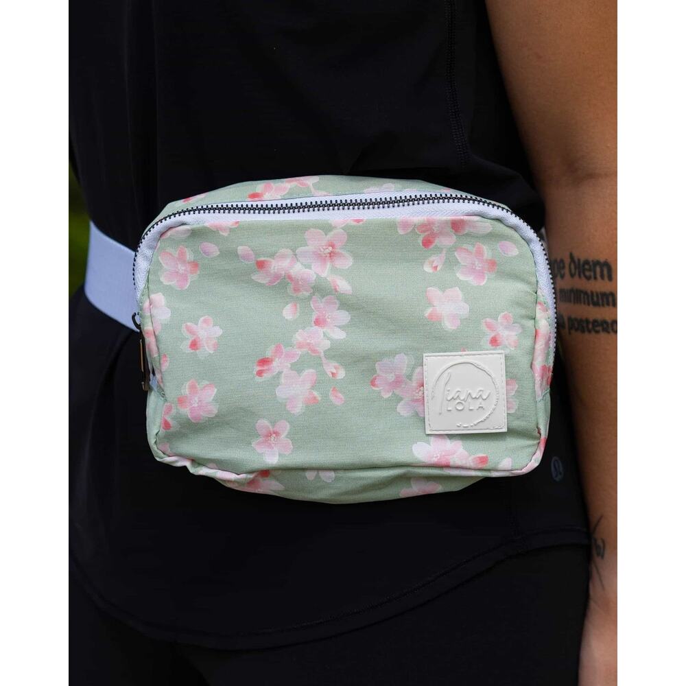 Liana Lola Sling Bag Fanny Pack Watercolor Sakura Sage Green Adjustable Strap